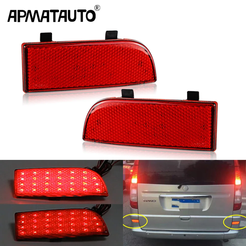 2Pcs LED Rear Bumper Reflector Light Brake Fog Tail Light for Mercedes Benz Vito Viano W639 2003-2014 OEM 9068260140/9068260040