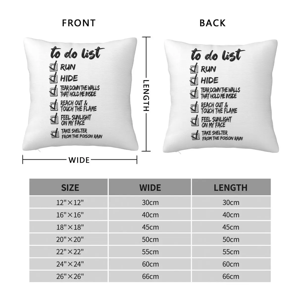 U2 Streets To Do List Square Pillowcase Polyester Linen Velvet Pattern Zip Decorative Throw Pillow Case Bed Cushion Cover