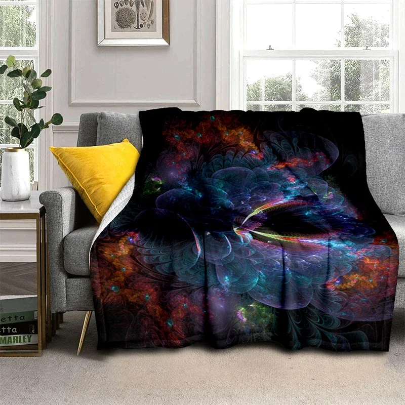 Colorful Magical Fantasy Abstract Art Blanket Flannel Soft Sofa Bed Throwing Blankets Gedruckt Bettdecke Geschenk Printed Modern