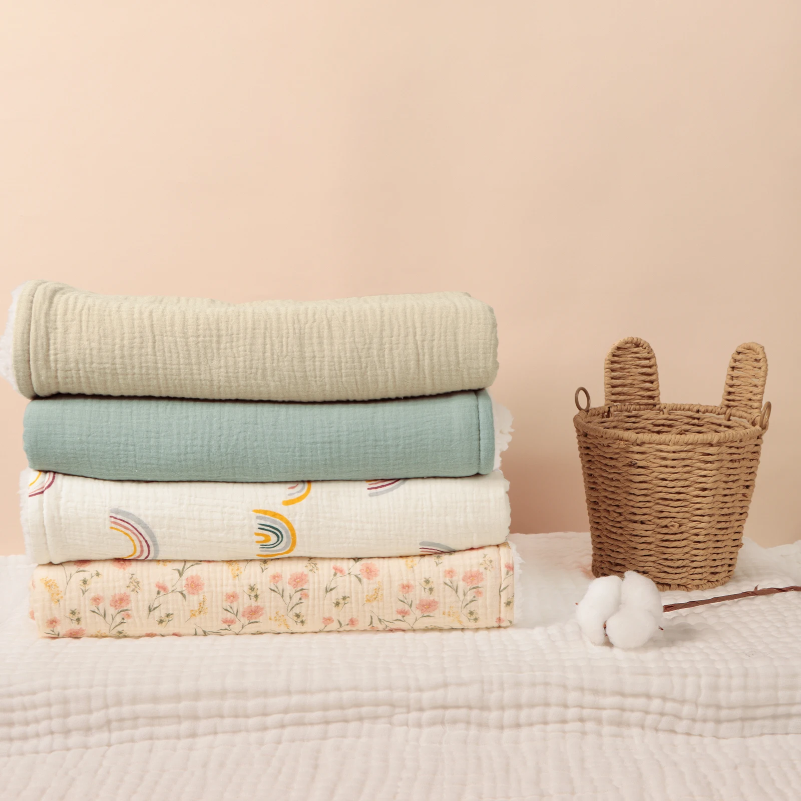 الشتاء الطفل بطانية سميكة من القطن طباعة تقليد الصوف لحاف دافئ لحديثي الولادة السرير الاطفال غطاء ناعم بطانية للخارجية #3