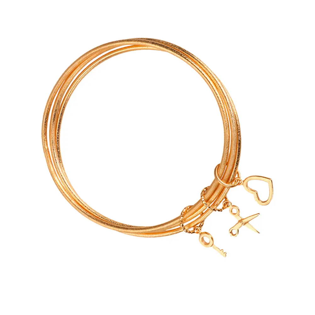 

Chic Women Bracelet Frosted Bangle Fashion Multi Ring S Unique Design Eye catching Party Wedding Gift