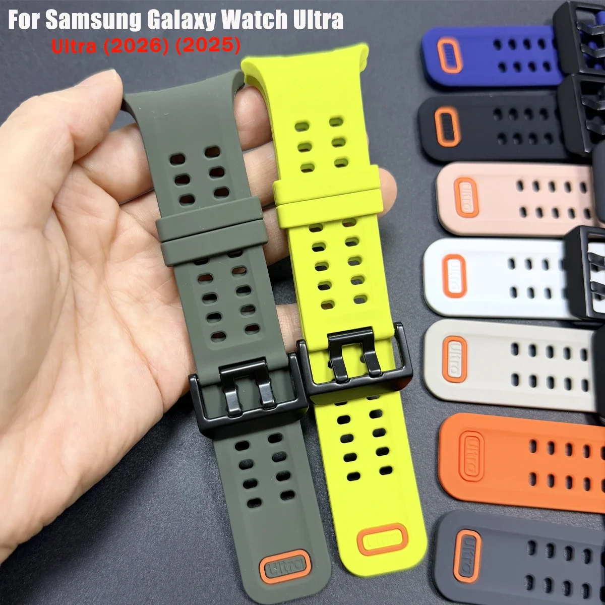 Silikonarmband für Samsung Galaxy Watch Ultra 2 47mm Marine Sport Armband Correa für GalaxyWatch Ultra 2026 2025 Bänder