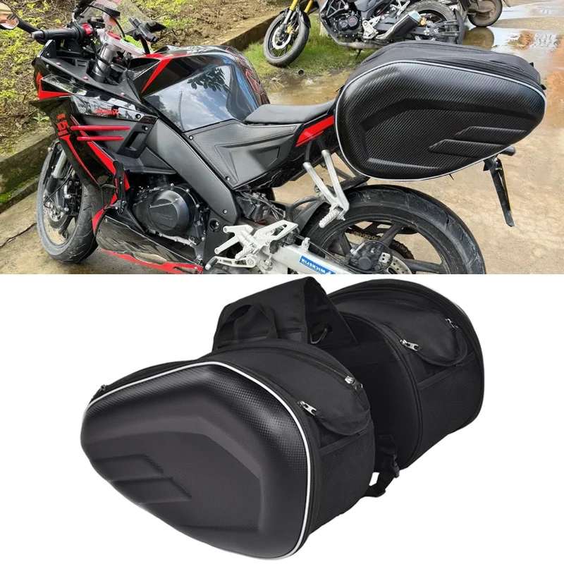 Newest Motorcycle Waterproof Racing Race Moto Helmet Travel Bags Suitcase Saddlebags + One Pair of Rain Cover+Plastics