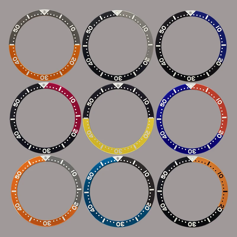 Customized 39mm*32mm Flat Aluminium Bezel Insert Ring for SKX007 SKX009 SKX011 SRPD Watch Case NH35 NH36 Movement Watch Parts