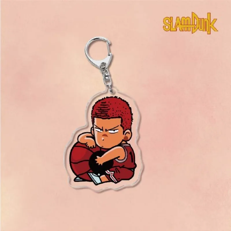 Slam Dunk Sakuragi Hanamichi Rukawa Kaede Anime Peripherals Creative Cartoon Acrylic Keychain School Bag Decoration Pendant Gift