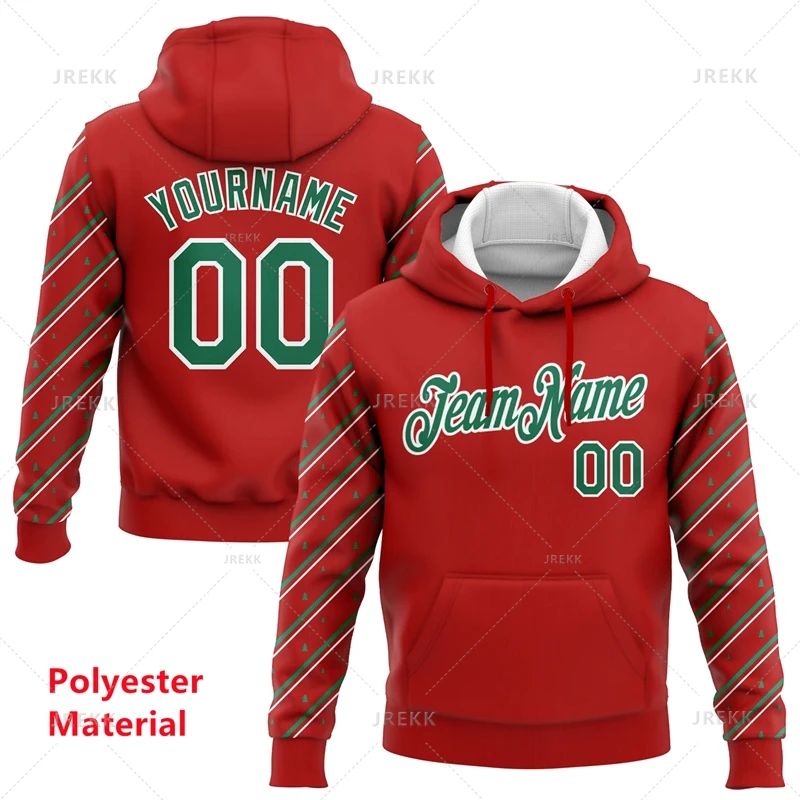 Custom Name Christmas Hoodie For Men 2026 New Funny 3D Printed Pullover Sweatshirt Women Personalized Street Casual Hoodies