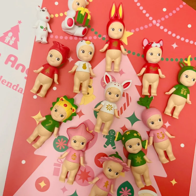 1-12pcs 써니 엔젤스 크리스마스 어드벤트 캘린더 블라인드 박스 애니메이션 피규어 만화 귀여운 장난감 어린이 크리스마스 생일 선물