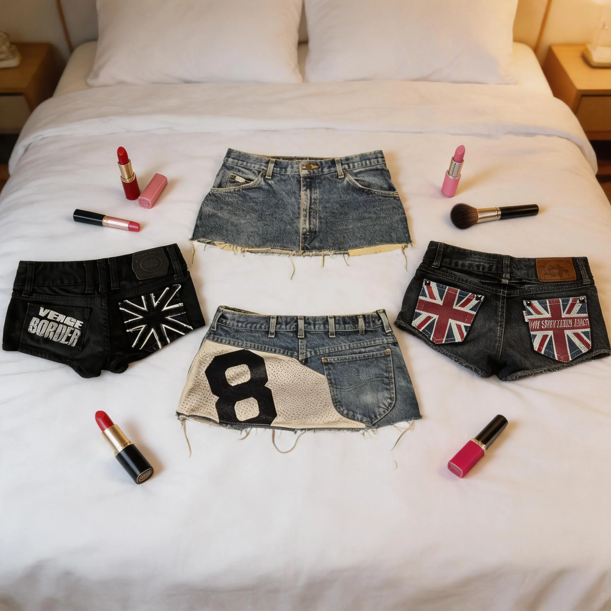 Vintage Hip Hop High Waist Sexy Shorts Women Applique Print Denim Goth Street Harajuku Loose Casual Womens Y2k Mini Jean Shorts