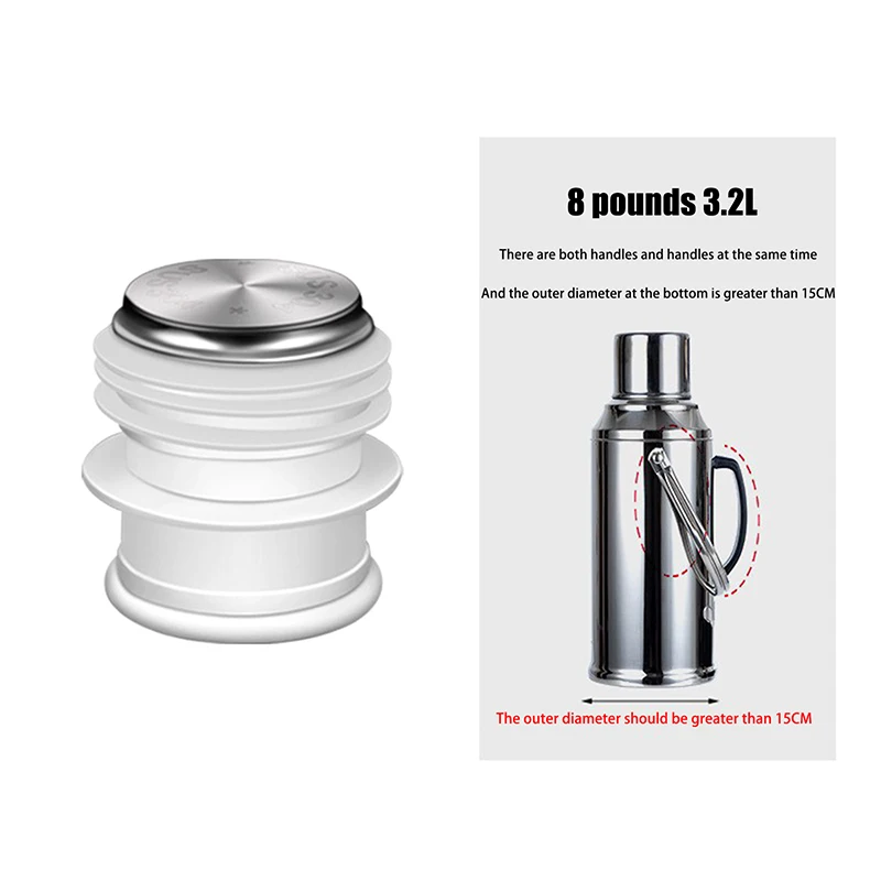 3pcs Food-Grade Thermos Stopper Replacement Parts Stainless Steel & Silicone | Thermos Cup/Hot Water Bottle/Kettle Cover Cap