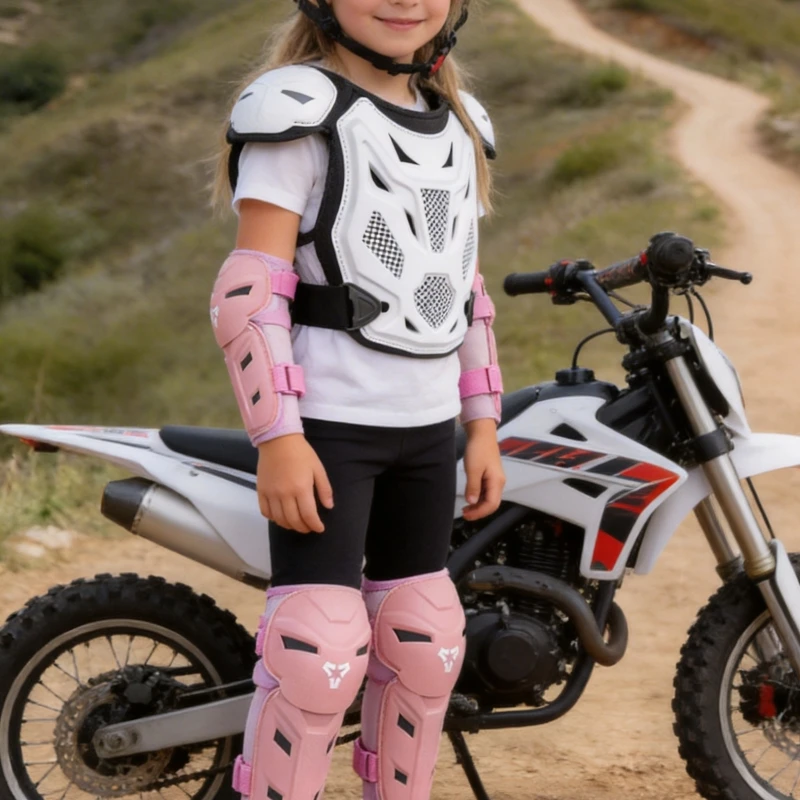VEMAR Kids Motorcycle Body Armor Knee & Elbow Pads Child Motocross Anti-Fall Off-Road Dirt Bike Protective Gear