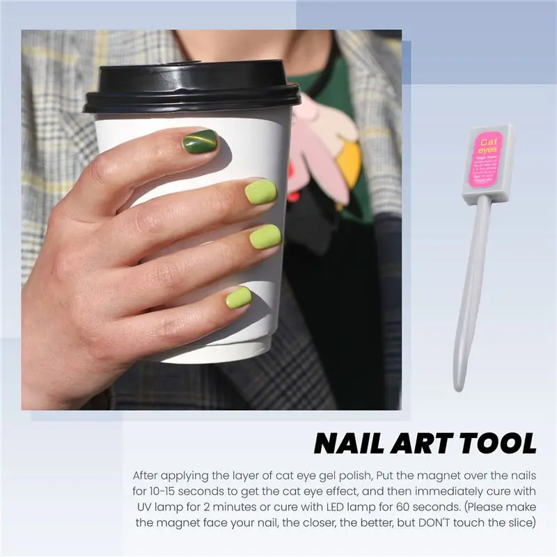 AA20-11Pcs/Set Nail Art Tool Magnet Pen For DIY Magic 3D Magnetic Cats Eyes Polish UV Gel Polish Cat Eye