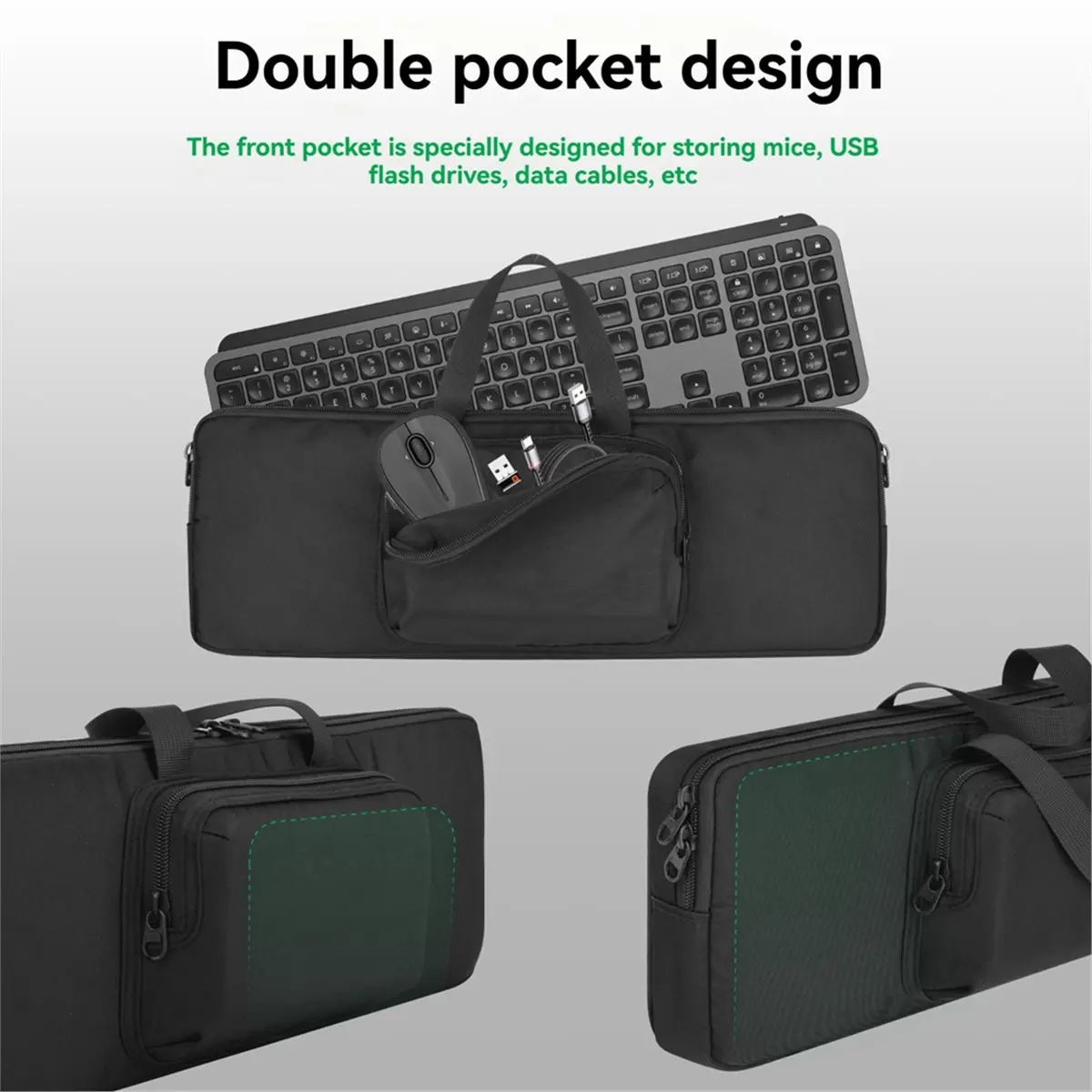 Y96A Protective Travel Case for Logitech MX Keys S/MX Keys Wireless Keyboard, Keyboards Carrying Storage Bag (Case Only)