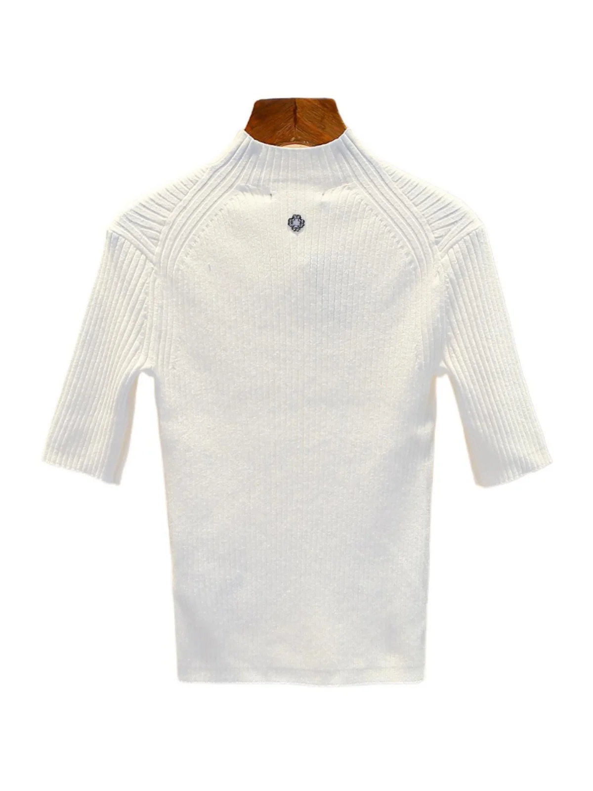 M Home Southern Oil High End European Sle Women's Spring Casual Versatile Slim Fit Stand Collar Knitted Sweater Top