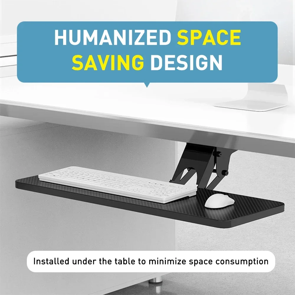 Home Office Mouse Keyboard Tray Under Desk Swivel Ergonomic Desktop Extension Drawer Adjustable Drawer Slide Rail