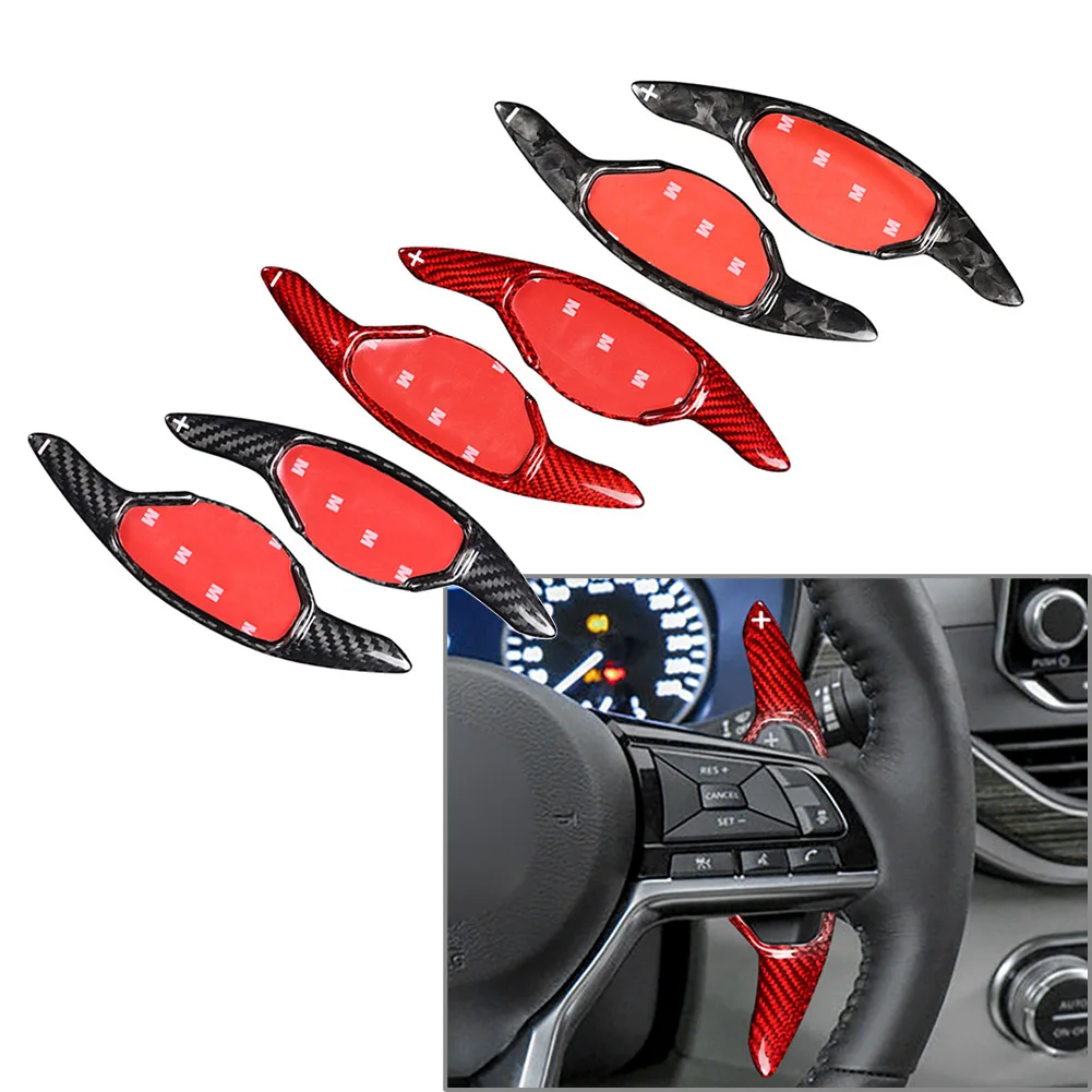 

1Pair Carbon Fiber Car Steering Wheel Shift Paddle Shifter Extension For Nissan Teana Altima 2019 2020