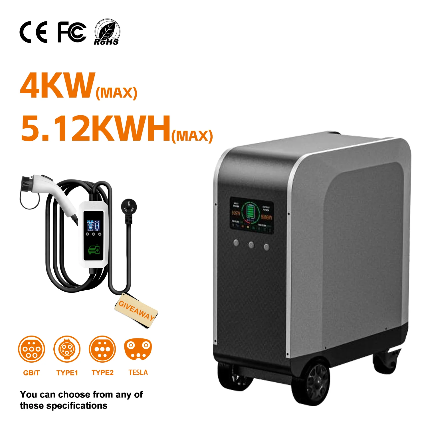

Solar Generator Set Power Station for Home 400W Solar Generator with 5120WH Battery Output Power 4kW for Ev Charger
