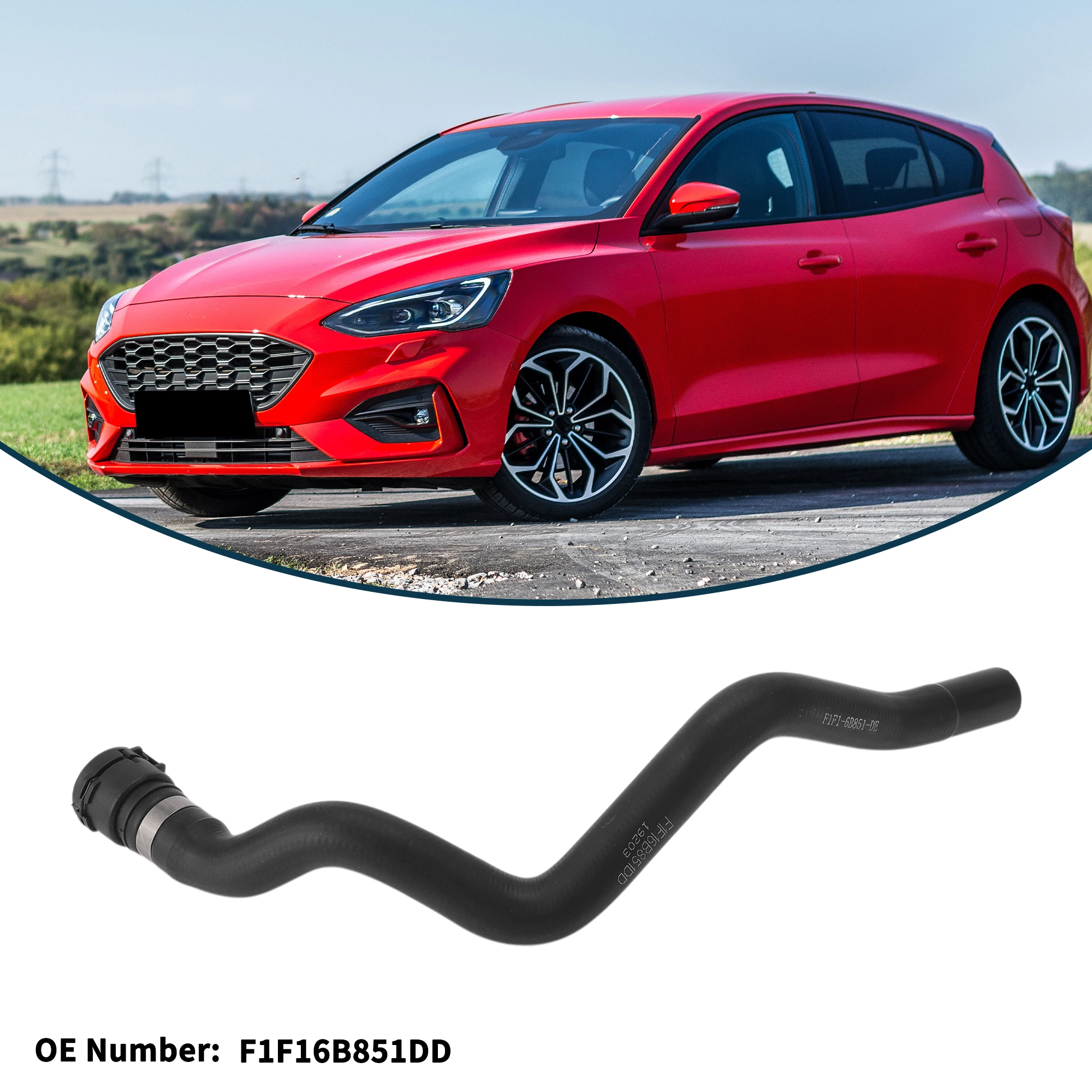 UXCELL Tubo flessibile per radiatore Tubo flessibile per riscaldatore Tubo di uscita per radiatore No.F1F16B851DD per Ford Focus 2015 Tubo per acqua di riscaldamento in gomma Nero