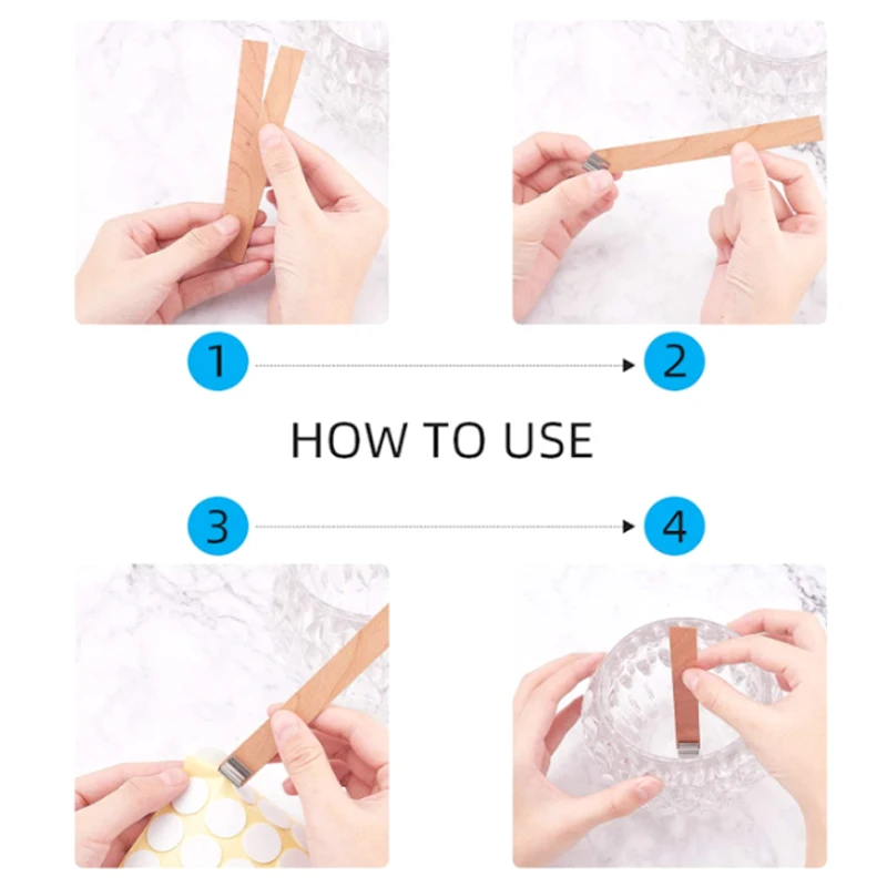 30pcs High Quality Wooden Candle Wick With Clip Base Craft Wicker Paraffin Beeswax Burning Smokeless Wick Candle Making Supplies