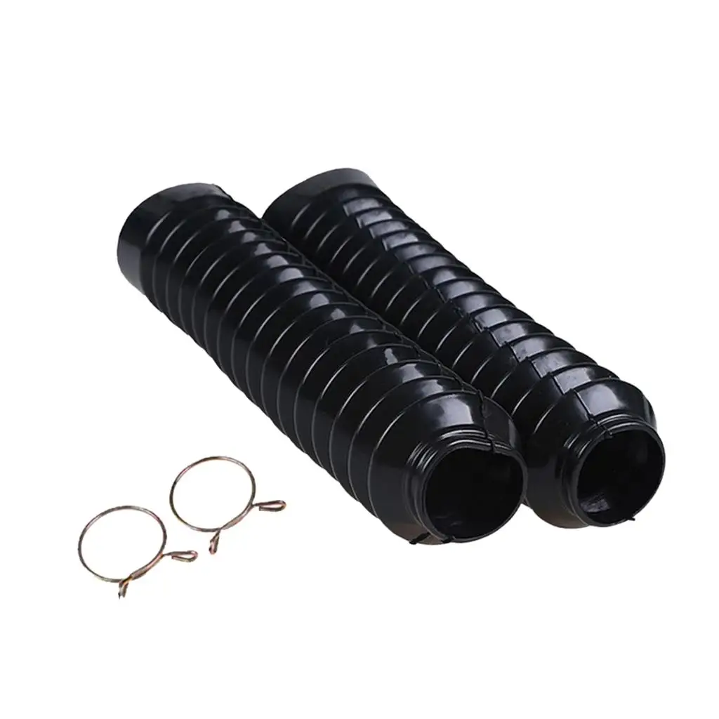 1 Pair Front Fork Dustproof Boot Shock Absorbers 210x42x25mm Black