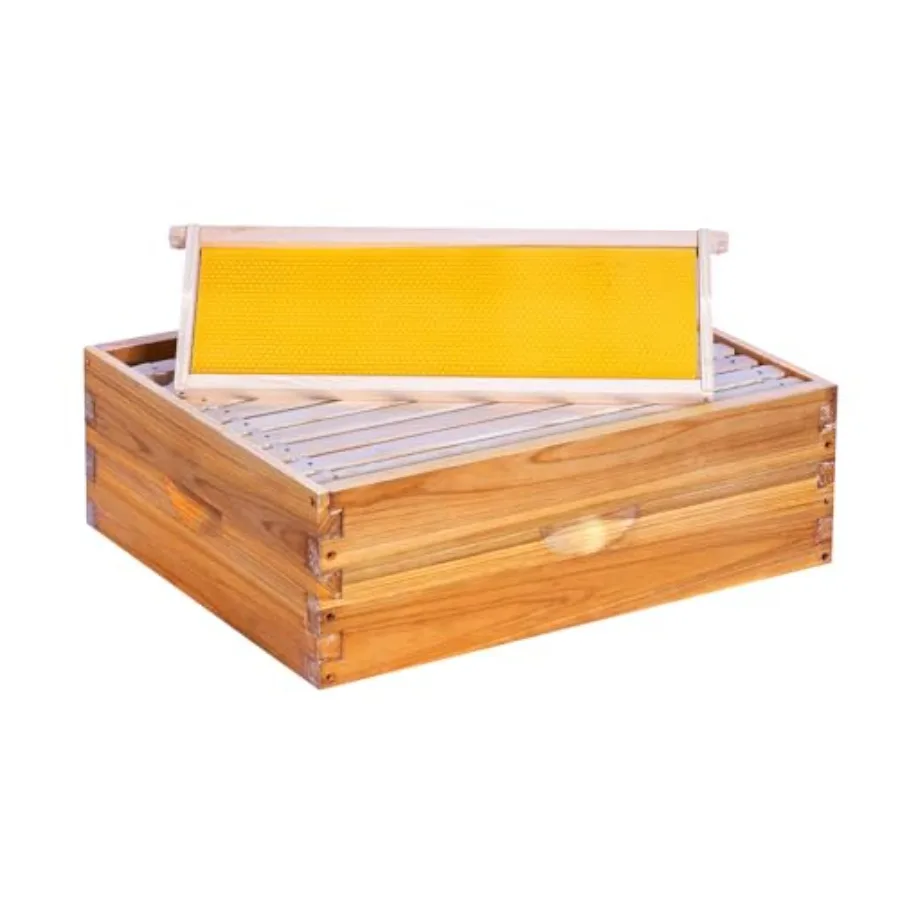 

Улей для пчел Langstroth POLLIBEE Medium Super Beehive Box, обработанный безвосковой пропиткой (0% пчелиного воска), в комплекте с ульевыми рамками и восковыми основаниями, в разобранном виде.