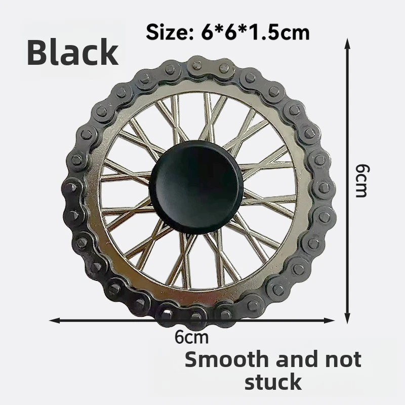 الإجهاد الإغاثة المعادن إصبع عجلة سبينر سلسلة والعتاد الميكانيكية سلسلة سبيكة جولة تململ سبينر الإجهاد لعبة لتخفيف الملل #5