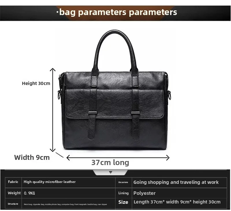 New Trendy and Retro Men's Handbag, Single-shoulder Crossbody Bag, Business Commuting Briefcase, Korean Version Computer Bag
