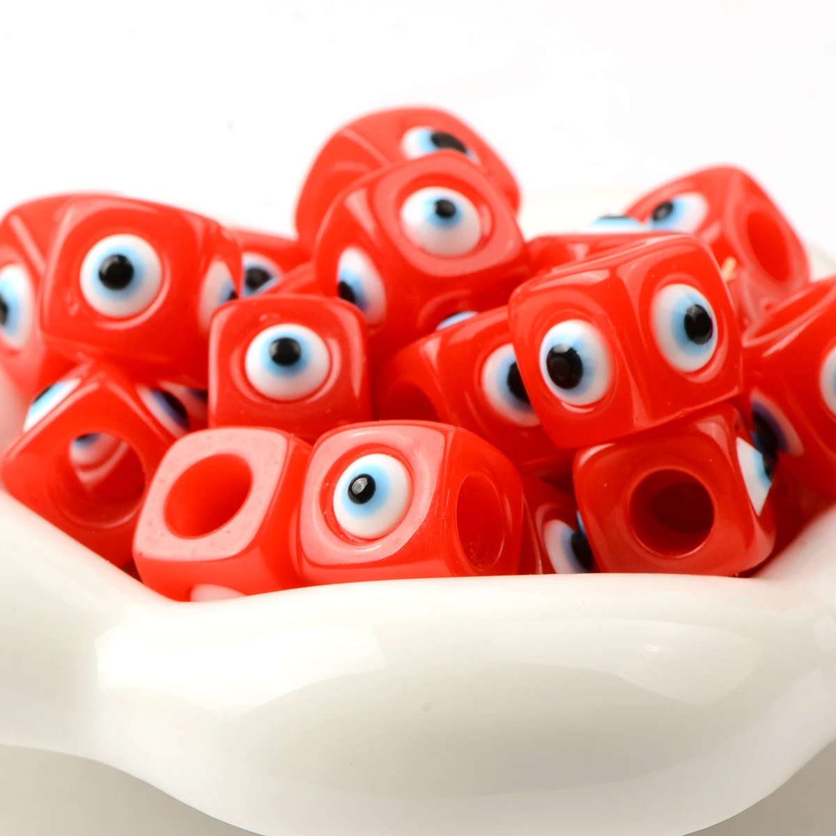 10pcs Colorful Evil Eye Acrylic Beads for Jewelry Making Spacer Charms Beads For You DIY Key Chain Phone Chain Ornament