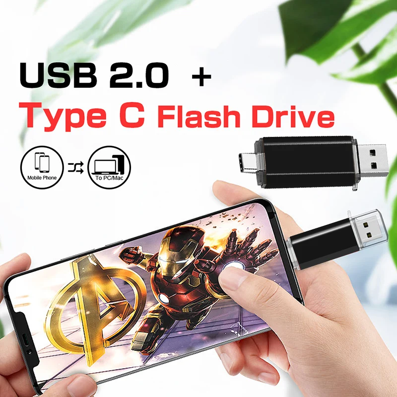 USB 2.0 플래시 드라이브, 다채로운 고속 플래시 디스크, 휴대용 OTG 펜드라이브, C타입, 128GB, 64GB, 32GB, 16GB, 8GB 메모리 스틱
