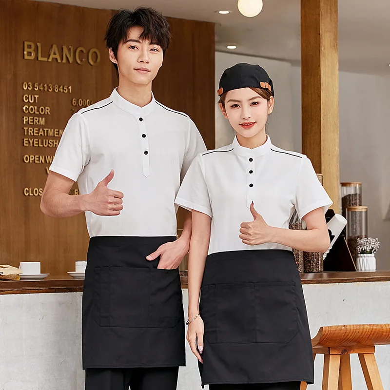 

Waiter Workwear T-shirt Short Sleeve Summer Breathable Catering Restaurant Hot Pot Staff Clothing Milk Tea Hamburger Work Clothe