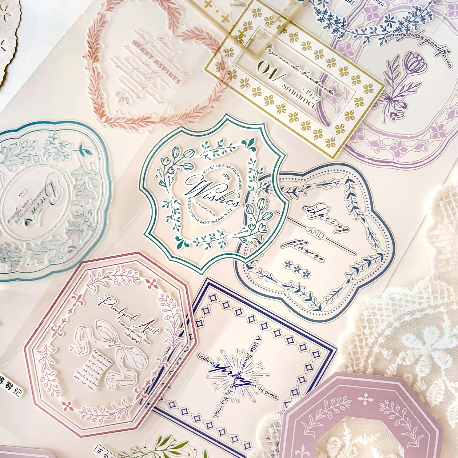 60mm*6m Vintage Plant Flower Border Label Landscape PET Tape Creative DIY Journal Material Collage Scrapbooking Stationery