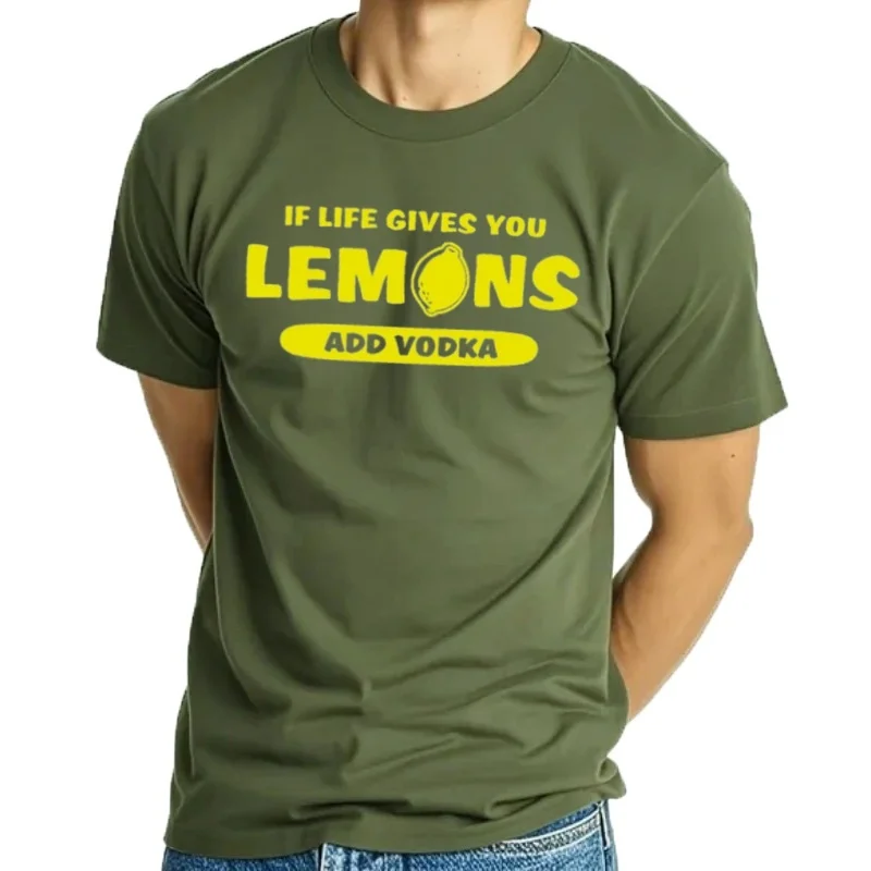 Cuando la vida te le gusta los limones añadir vodka camiseta camisetas sudor camisas holgadas ropa kawaii camisetas di