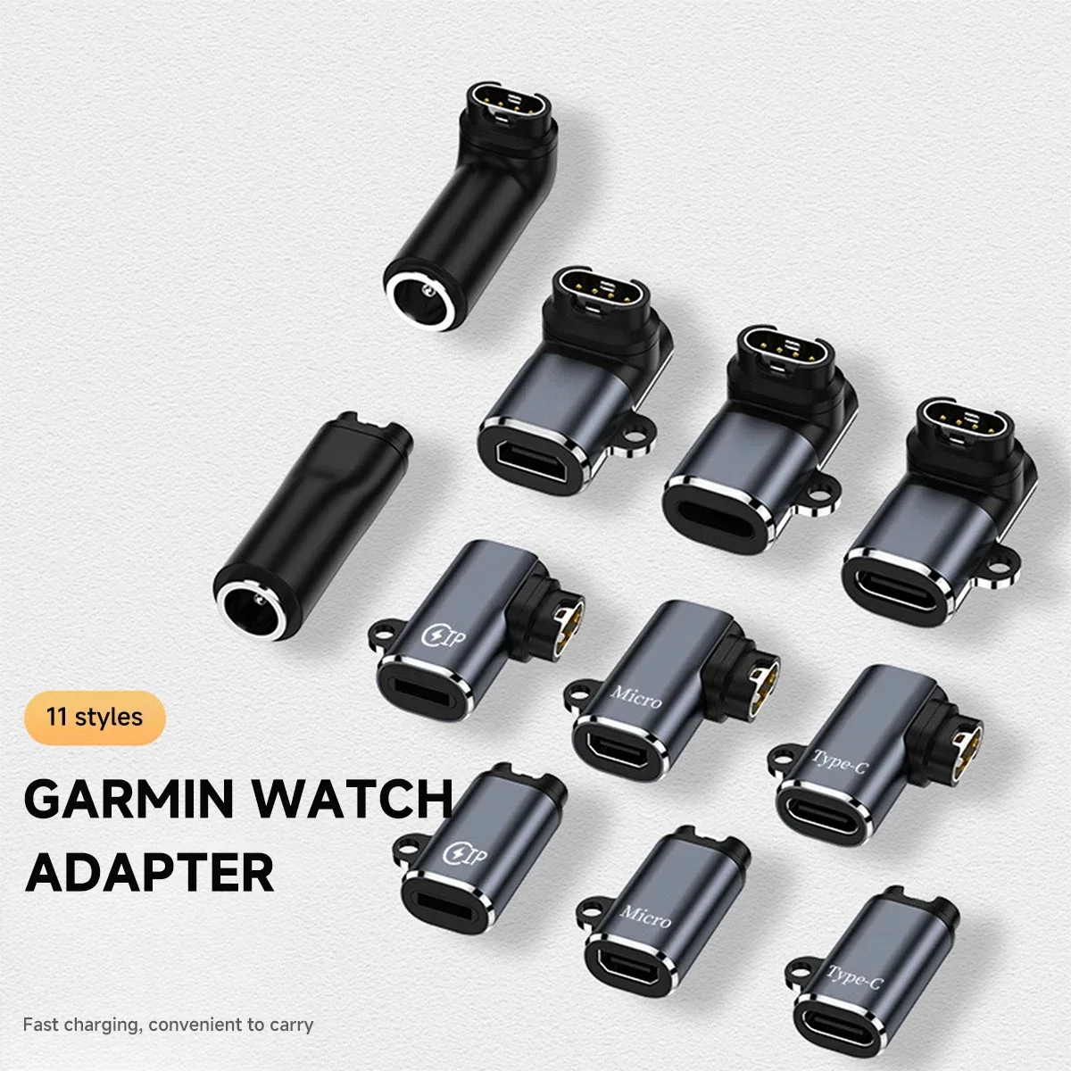 

Разъем адаптера зарядного устройства типа C/Micro/IOS USB на 4-контактный разъем для зарядного преобразователя часов Garmin Fenix 7/6/5/7X/6X/5X/Venu 2 plus