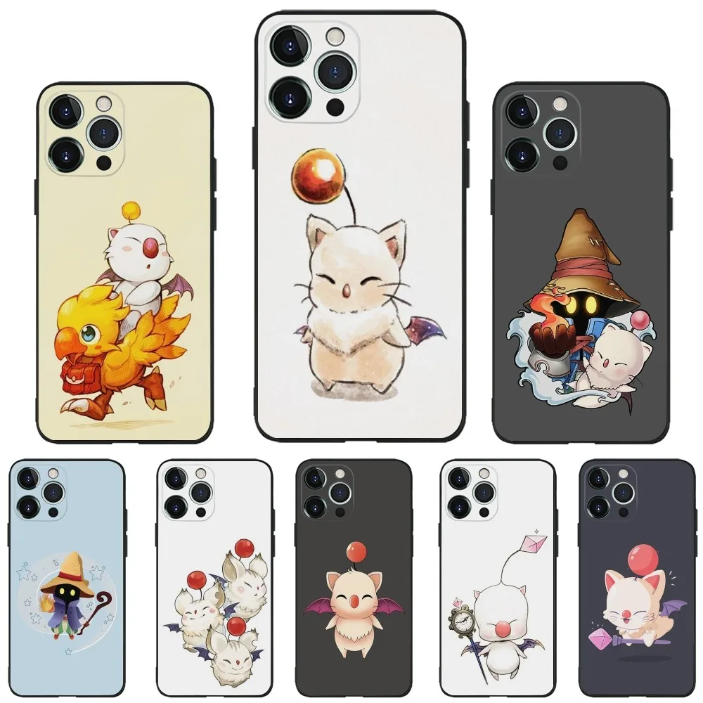 M-Moogle Final Fantasy Phone Case For iPhone 16,15,14,13,12,11,Plus,Pro Max,XS,X,XR,SE,Mini,8,7 Soft Silicone Black Cover