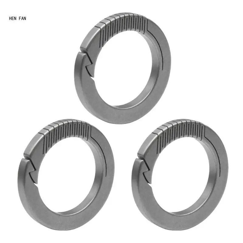 

3Pcs Titaniums Rings Carabiner Keyring AntiLost Quick Releases Key Rings Round Carabiner Clip Tool for Women Man M89D