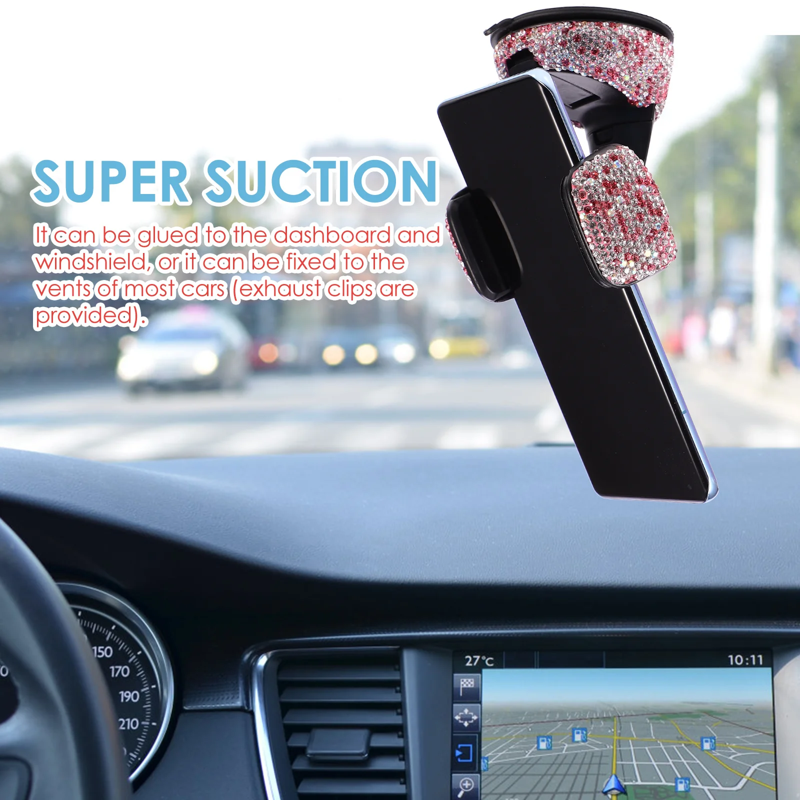 

Car Phone Mount Holder For 4.0-6.4 Inch Smartphones 360 Degree Dashboard Windshield Air Vent Phone Holder Vehicle Mounted Stand