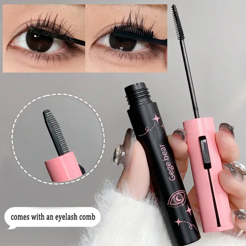 Black Mascara with Comb Eyelash Lengthen Makeup Waterproof Natural Lasting Lashes Extension Brown Mascara Women Korean Cosmetics