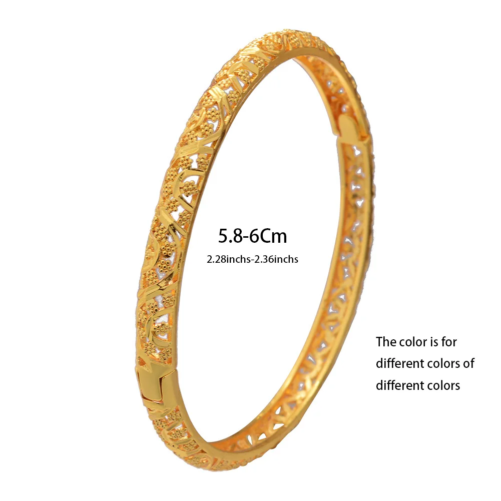 Bracelets Dubai Gold Color Bangles For Women Men Girls Wedding Banquet Party Adorn Bracelet Gift Free Shippin