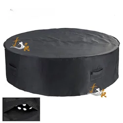 Outdoor Round Furniture Waterproof Cover Patio Table and Chairs Protective Cover Open Air Garden Round  Rainproof Dust Cover