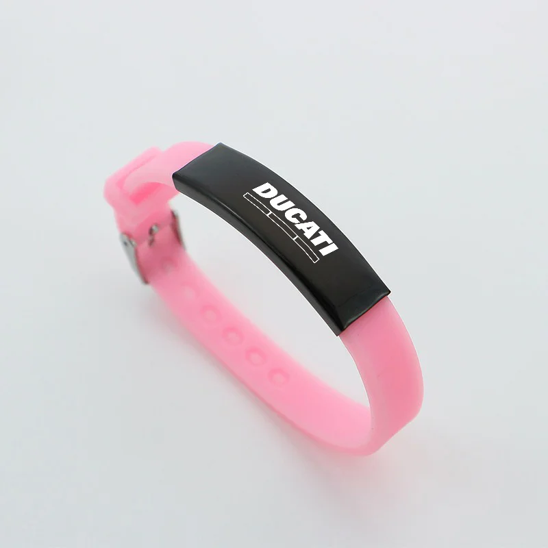 1pc ajustável pulseira de silicone à prova dwaterproof água moda pulseira de metal para ducati scrambler multistrada 950 1100 1260 esporte monstro