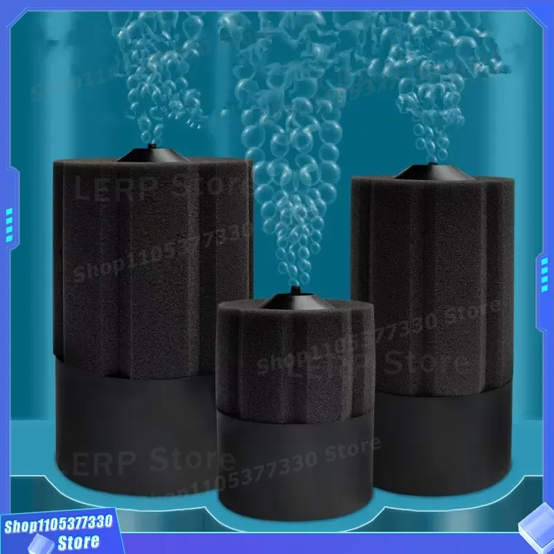 Ultra Quiet Aquarium Biochemical Sponge Filter with Bioceramics Foam Media for Fish Tank Water Purification and Oxygenation