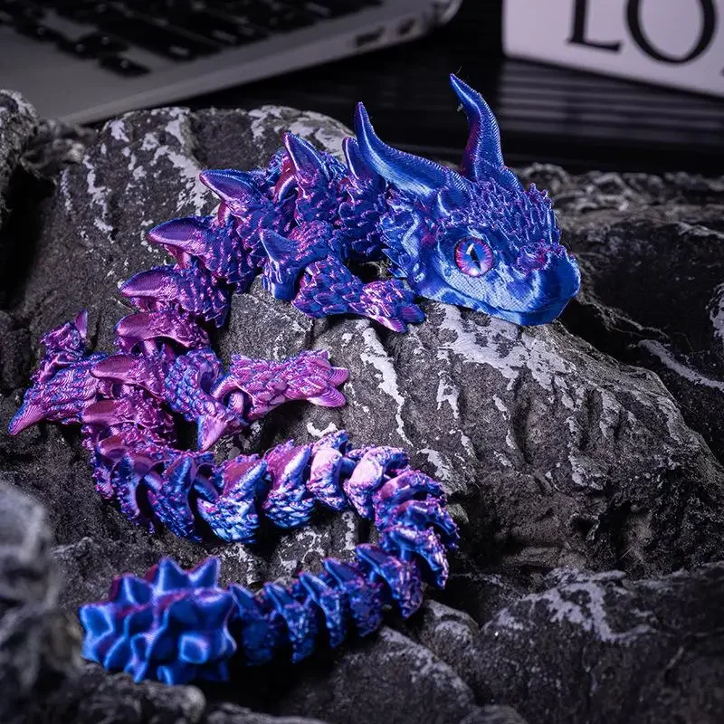 Home Decoration Desk Ornament Toy Gift New 3D Print Akatsuki Magic Dragon Model Multi-joint Movable Creative Table