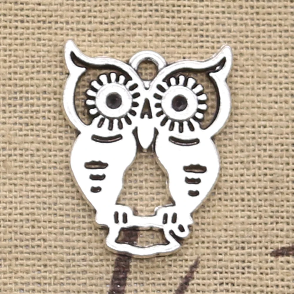 8pcs Charms Owl 23x19mm Tibetan Silver Color Pendants DIY Antique Making Handmade DIY Findings Crafts Jewelry