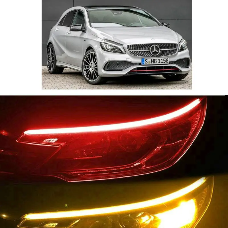 

30cm 45cm 60cm Startup Scan Flow turn signal Light For mercedes w176 w168 w169 w245 w246 w203 w204 s204 cl203 a209 c209 w414