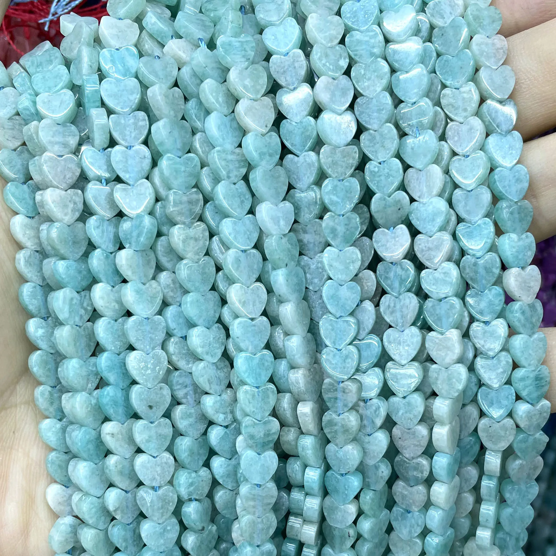 Heart Shape Agates Natural Quartz Jades Turquoises Amethysts Amazonite Loose Spacer Beads For Jewelry Making DIY Bracelet 6MM