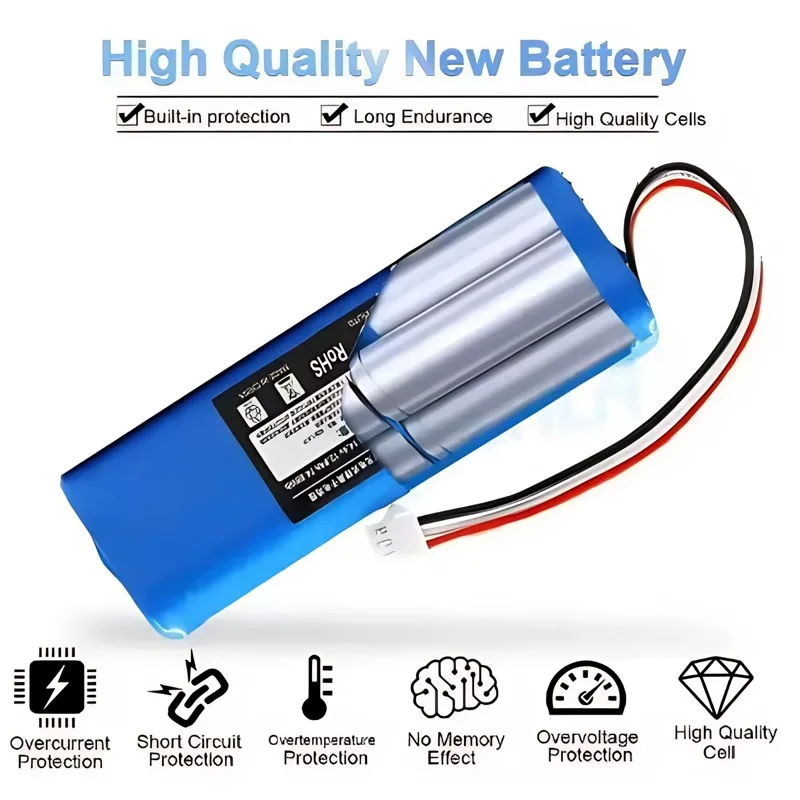 

2026 New 14.8V 5200/6500/9800/12800mAh Robot Battery For Xiaomi Viomi S9 ROIDMI EVE PLUS Robotic Vacuum Cleaner