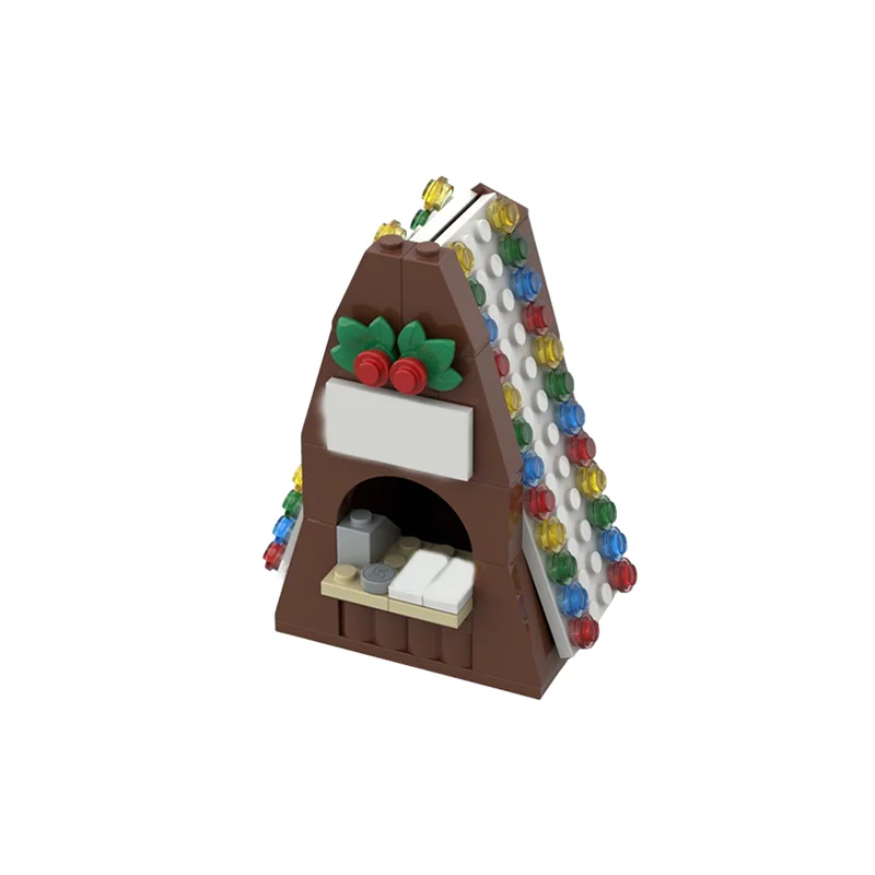 108 Piezas MOC, Caseta de Boletos de Pueblo Invernal, Modelo de Temporada, Bloques de Construcción, Juguete de Construcción, Regalos de Navidad, Ladrillos Educativos Creativos