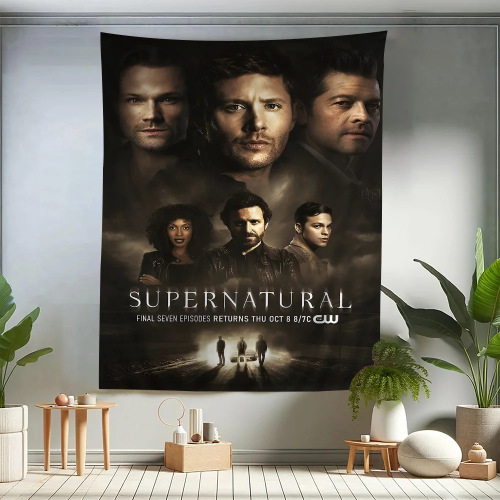 

Tv Show Supernatural Wall Tapestry Hanging Tarot Hippie Wall Rugs Dorm Wall Hanging Sheets