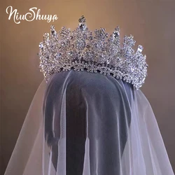 NiuShuya Big Crown for Queen Princess Pageant Tiaras  Rhinestone Headbands for Women Bride Wedding Hair Accessories