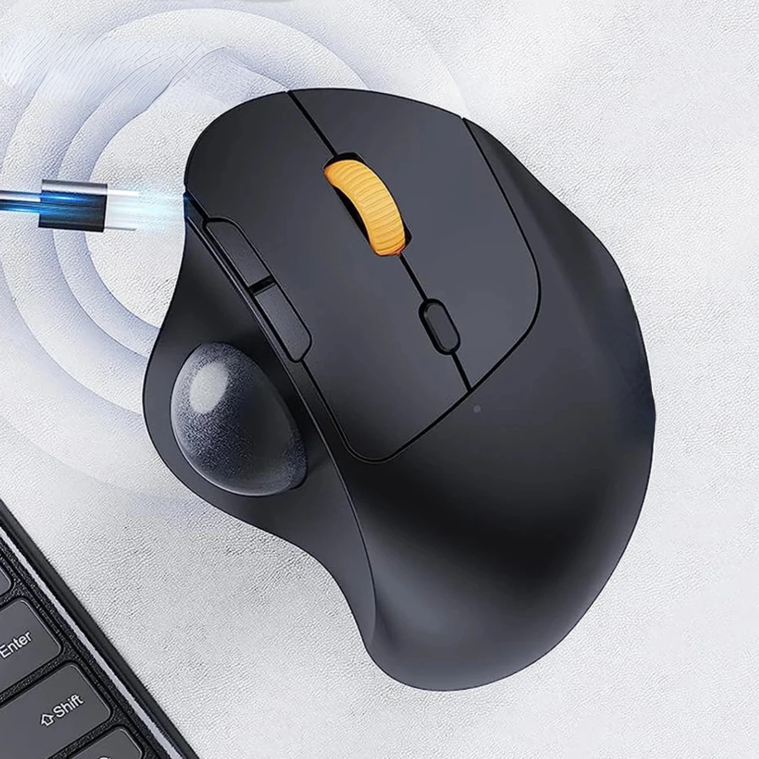 

Wireless Trackball Mouse 2.4g Ergonomic Rollerball Mouse Rechargeable Bluetooth Computer Mice 3 Device Connection