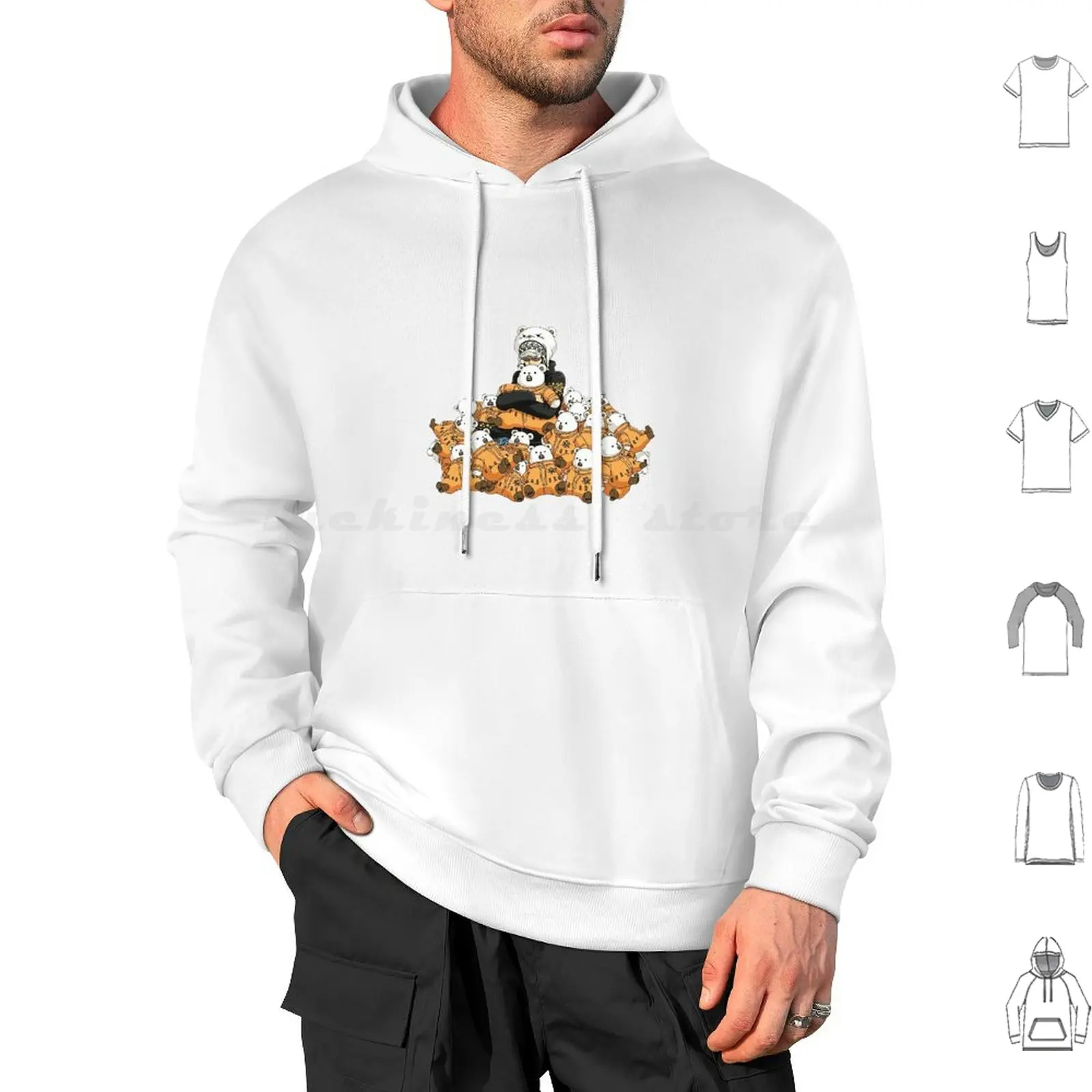 Law & Bepo Hoodies Long Sleeve Manga Cute Kawai Funny Wano Kuni Barbe Blanche Shichibukai Luffy Chapeau De Paille